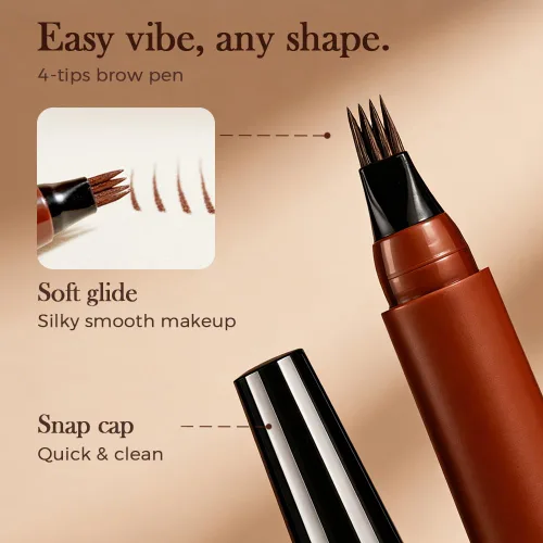 Miniatura 5 de Lápiz de cejas Microblading, resistente al agua, para mujer, con 4 puntas, maquillaje mágico natural para cejas, lápiz de contorno de trazos finos