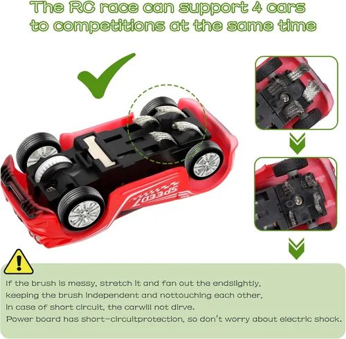 Miniatura 6 de Juegos de Pistas de Carreras de Coches de Ranura, Pista de 23 pies con Batería o Eléctrica con 4 Coches de Ranura, Contadores de Vueltas de Carreras