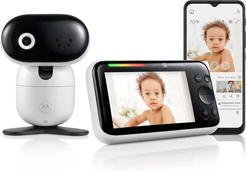 Motorola Nursery Monitor de video WiFi para bebés con cámara y audio, pantalla de 5 pulgadas, conexión HD PIP1510, rango de 1000 pies, montaje en