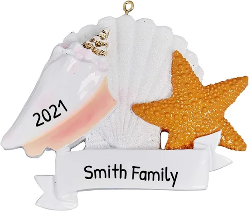 Adornos de Navidad personalizados para la playa, adorno de concha, adorno de playa, adorno de Navidad, adorno de Navidad único, decoración de