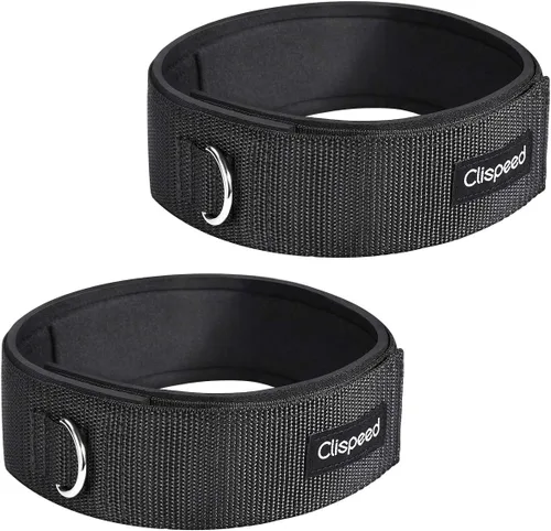 CLISPEED 2 correas acolchadas para muslos de fitness, con anillo en D, puños para piernas para gimnasio, máquinas de cable, correas de muslo, para