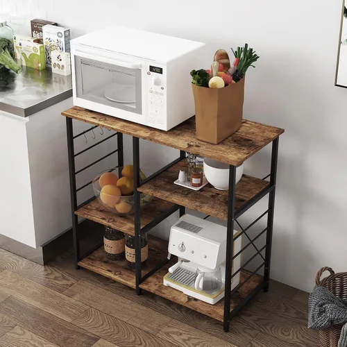 Miniatura 8 de soges Estante de cocina para panadero, soporte para horno de microondas, múltiples capas de almacenamiento de cocina, estante de estación