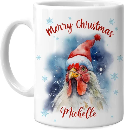 Miniatura 21 de Hyturtle Regalos personalizados para amantes de los osos – Taza de café de cerámica con nombre personalizado de oso con sombrero de Papá Noel