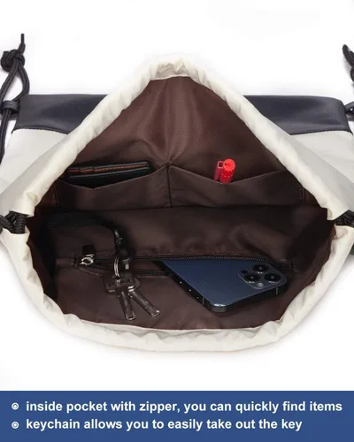 Miniatura 4 de LIVACASA - Mochila con cordón de cierre para gimnasio o deportes, grande, bolsa grande