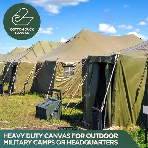 Miniatura 5 de CCS Lona impermeable de lona de pato de 21 onzas – Lona resistente de lona encerada con ojales de latón inoxidable para acampada, construcción
