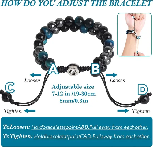 Miniatura 4 de Triple Protection Bracelet - for Protect & Balance - Energy Crystal Handmade Bracelets for Men Women