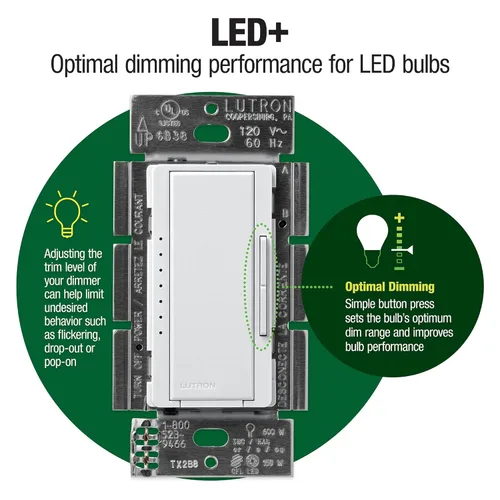 Miniatura 11 de Kit de interruptor regulador de intensidad Lutron Maestro LED+ para luces LED, halógenas e incandescentes regulables, 150W/3 vías o ubicaciones