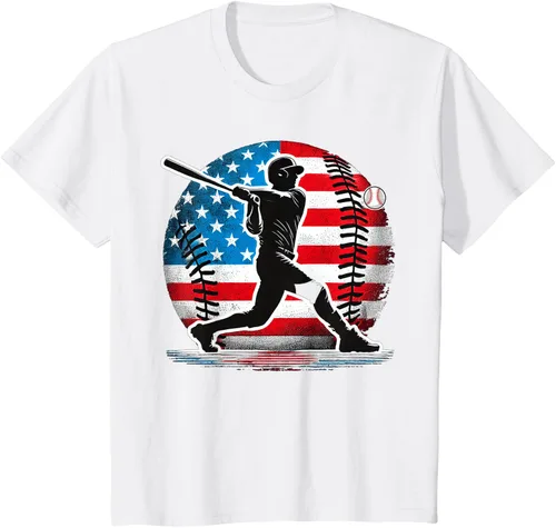 Miniatura 8 de Camiseta de jugador de béisbol estadounidense con bandera de Estados Unidos