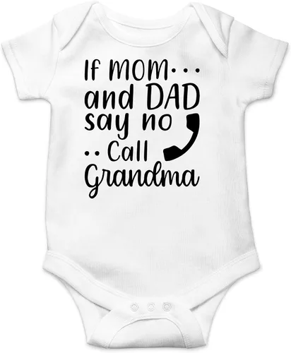 Miniatura 13 de CBTwear If Mom and Dad Say No Call Grandma - Ropa de bebé - Divertidos trajes para recién nacidos para niños y niñas