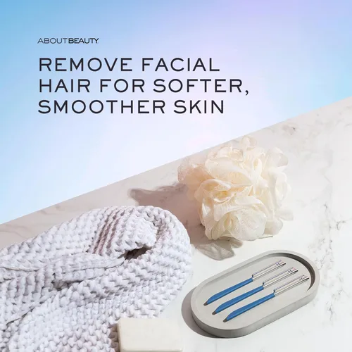 Miniatura 2 de About Face Pro-Premium - 3 afeitadoras de belleza para depilación, ideales para afeitar, exfoliar, dermaplanear y dar forma a las cejas, de acero