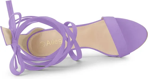 Miniatura 4 de Allegra K Sandalias de tacón de aguja con cordones y punta abierta para mujer