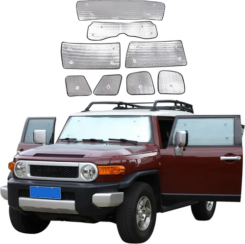 Miniatura 10 de Aunginsy Parasol para parabrisas delantero compatible con Toyota FJ Cruiser 2007-2021, parasol plegable reflectante para rayos UV y protección solar
