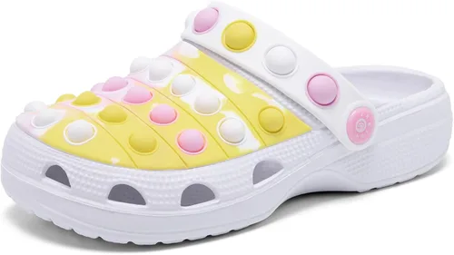 Engtoy Zuecos para niños y niñas, zapatos de jardín sin cordones, sandalias divertidas y ligeras para la playa