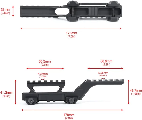 Miniatura 7 de Grupo Táctico Tipo HY Montura de Punto Rojo Montura Elevadiza Adaptador Láser Montaje Base de Riel Picatinny Montura de Alcance Elevadiza para BK