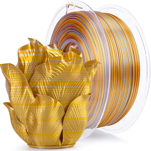 Miniatura 21 de ZIRO Filamento PLA, Filamento de Impresora 3D de Seda de Coextrusión de Triple Color 1.75mm, para Bolígrafo de Impresora 3D, Carrete PLA Multicolor
