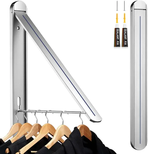 Tendedero plegable para interiores y exteriores, universal, montado en la pared, estante de secado retráctil para ropa para lavandería, organización