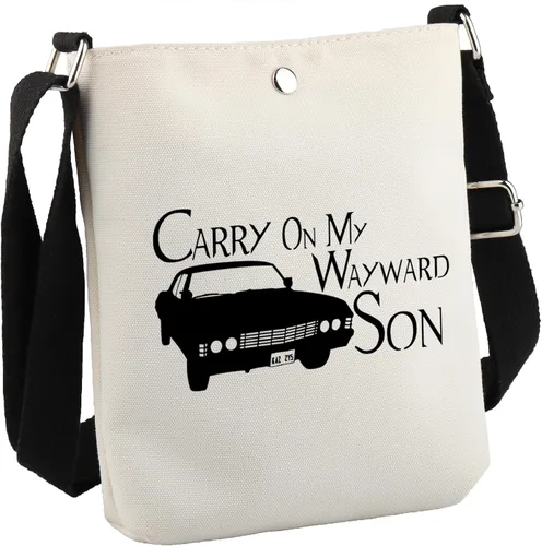 Miniatura 9 de Bolsa de maquillaje inspirada en programas de televisión Carry On My Wayward Hijo, para fanáticos y amigos, regalo, Carry On Negro