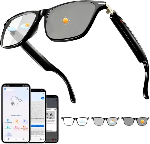 AI Smart Glasses with ChatGPT, Bluetooth Glasses for Women & Men, Free App, AI Translation Glasses with 164 Languages, Photochromic Lenses,