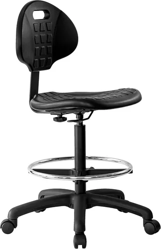 Miniatura 15 de (Taburete de banco alto, deslizadores no enrollables, fáciles de limpiar! Taburete ergonómico de dibujo de poliuretano. Rango de altura del asiento