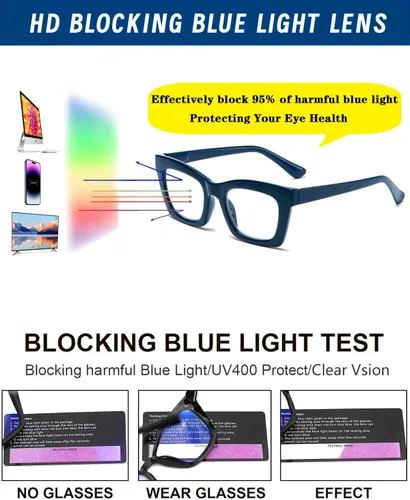Miniatura 5 de Hubeye Oprah Style - Lentes de lectura para mujeres y hombres, bloqueo de luz azul, para computadora con bisagra de resorte Negro