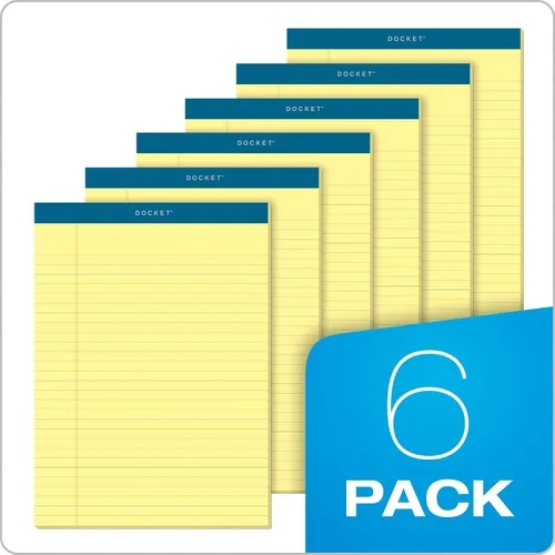 Miniatura 7 de TOPS Docket - Tableta de escritura, 8-1/2 x 11-3/4 pulgadas, perforada, canaria, regla legal/ancha, 50 hojas por bloc, 6 almohadillas por paquete