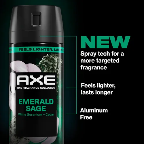 Miniatura 3 de AXE Fine Fragrance Collection - Aerosol corporal de 3 unidades, salvia esmeralda, 72 horas de frescura, sin aluminio, 2.9 onzas