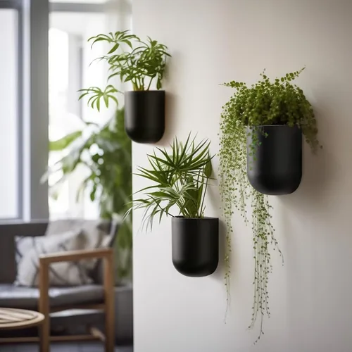 Miniatura 3 de La Jolie Maison Macetas colgantes de pared para plantas de interior, macetas colgantes para plantas de aire suculentas, juego de 2, 6 pulgadas