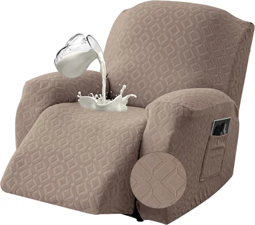 Miniatura 37 de Gennia Funda Impermeable para Sofá Reclinable, Fundas Elásticas para Sofá Reclinable con Bolsillos, Fundas Lavables para Sillón Reclinable Lazy Boy