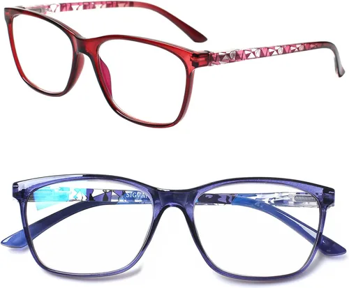 Miniatura 6 de SIGVAN Lentes de lectura para mujer, con bloqueo de luz azul, bisagra de resorte, diseño de moda, lentes con estampado para mujer Multicolor 6
