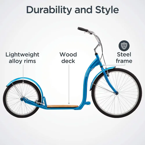 Miniatura 2 de Schwinn - Patinete Shuffle para adultos con rueda delantera de 26 pulgadas, rueda trasera de 20 pulgadas, frenos lineales de aleación y marco