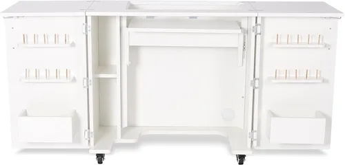 Miniatura 8 de Gabinete de costura y acolchado Kangaroo Bandicoot de Arrow Sewing con elevación, para sala de estar, color blanco ceniza