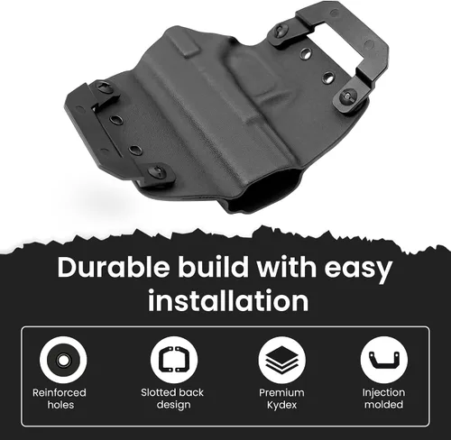 Miniatura 7 de Kydex - Alas de panqueques para fundas OWB, trabillas ambidiestras para cinturón de 1.75 pulgadas con herrajes, kit de montaje preperforado para un