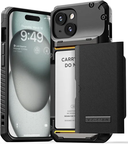 Miniatura 56 de VRS DESIGN Damda Glide Pro - Funda para iPhone 13 Pro, resistente funda semiautomática [4 tarjetas] con soporte para ranura para tarjetas compatible
