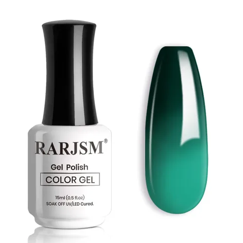 Miniatura 30 de RARJSM Esmalte de uñas en gel que cambia de color Nude Translucido Rosa a Rojo Berry, cambio de temperatura de estado de ánimo térmico, degradado