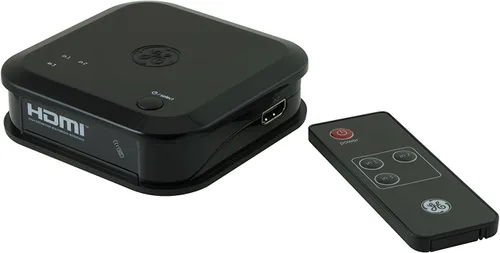 GE Interruptor HDMI con mando a distancia, 3 entradas 1 salida, HDMI 2.0 4K @ 60Hz 1080P HDCP2.2 compatible, para Roku, Fire Stick, reproductores