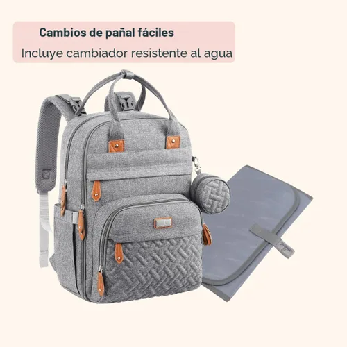 Miniatura 8 de BabbleRoo - Mochila para pañales - Bolso de viaje con artículos esenciales para bebés - Mochila multifuncional resistente al agua, bolso de viaje