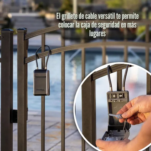 Miniatura 5 de Master Lock Caja de llaves de alta capacidad, dial de combinación, cable removible