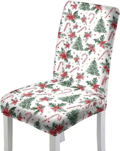 Miniatura 19 de HUGS IDEA Merry Christmas Dining Room Chair Covers Cute Sheep Kitchen Chair Covers Stretch Dining Chairs Cover Set of 6 Parsons Chairs Slipcovers