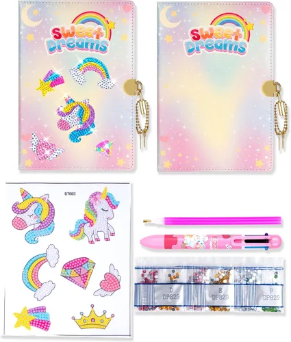 Miniatura 11 de CAGIE Diary with Lock for Girls Age 8-12,Birthday Gifts for 9 10 11 12 Year Old Girls, Tie Dye Design 192 Pages Diary with Pen, 5.7 x 8.5 Inch Azul