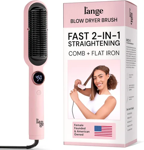 Miniatura 9 de L'ANGE HAIR Smooth-It Alisador de Peine Caliente 2 en 1 Peine Alisador Digital con Control Térmico Ajustable Tecnología Iónica para Peinar sin