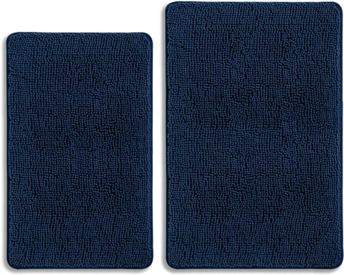 Miniatura 470 de Alfombra de baño pequeña de 12 x 18 pulgadas, lavable y absorbente, antideslizante, alfombra de baño de felpilla gruesa y suave para baño, ducha