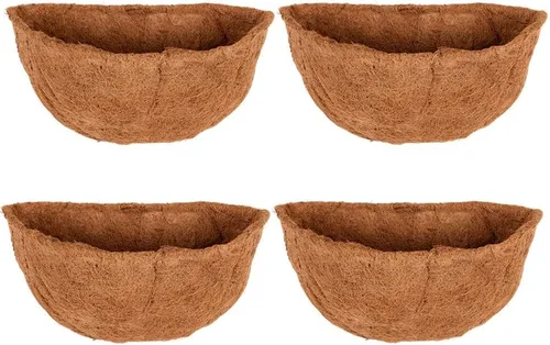 Miniatura 7 de 1 forros de coco de 18 pulgadas para macetas semicirculares, medio círculo, fibra de coco de repuesto para cestas colgantes de pared, 1 unidad
