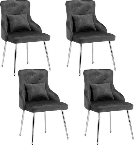 Miniatura 15 de Silla de tocador de terciopelo, silla de comedor tapizada para dormitorio, comedor, sala de maquillaje, silla moderna para sala de estar con patas