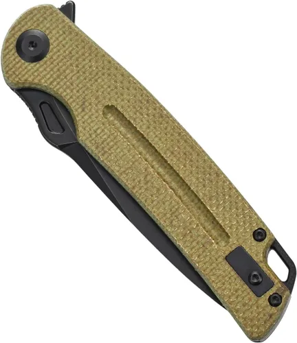 Miniatura 4 de Sitivien ST137 - Cuchillo plegable, hoja de satén D2, mango de micarta, cuchillo de herramienta EDC para senderismo al aire libre, camping, pesca