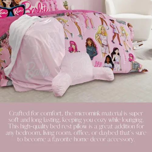 Miniatura 2 de Franco Movie Luxe - Almohada decorativa de felpa supersuave (producto oficial), 19 x 30 pulgadas, reposo en cama Barbie