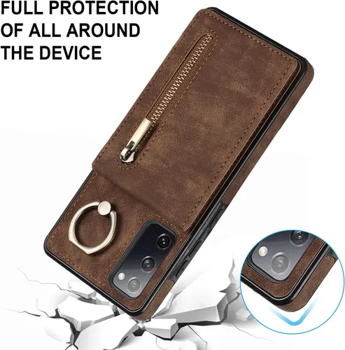 Miniatura 6 de Asuwish Funda de teléfono para Samsung Galaxy S20 FE 5G de 6.5 pulgadas con protector de pantalla y tarjetero RFID, soporte para celda S 20 EF UW