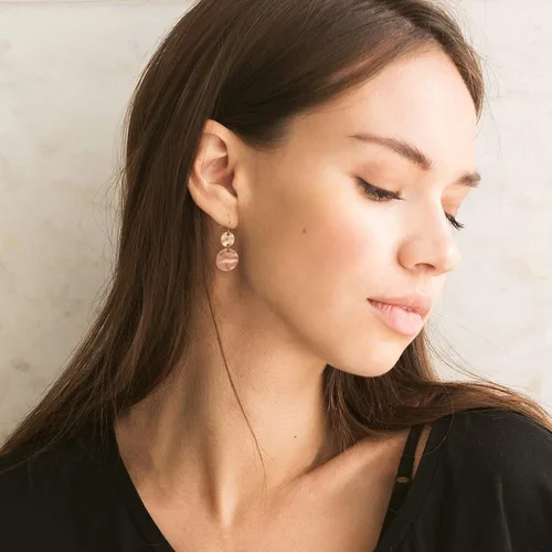 Miniatura 6 de Paquete de 2 aretes ligeros con disco bohemio para mujer