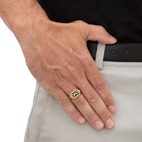 Miniatura 3 de PalmBeach - Anillo de oro amarillo de 10 quilates para hombre, talla 8 a 13
