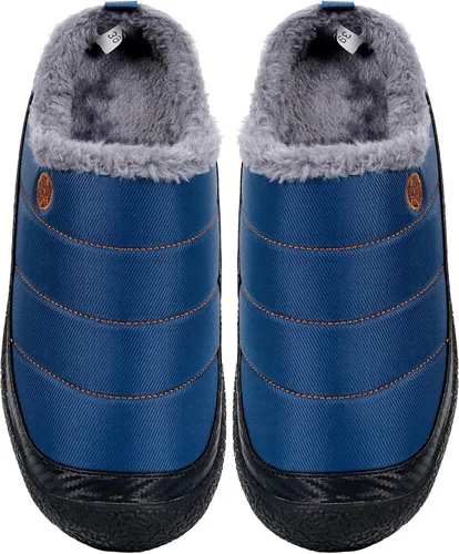 Miniatura 6 de Eagsouni - Pantuflas de casa para hombre con forro de piel para invierno