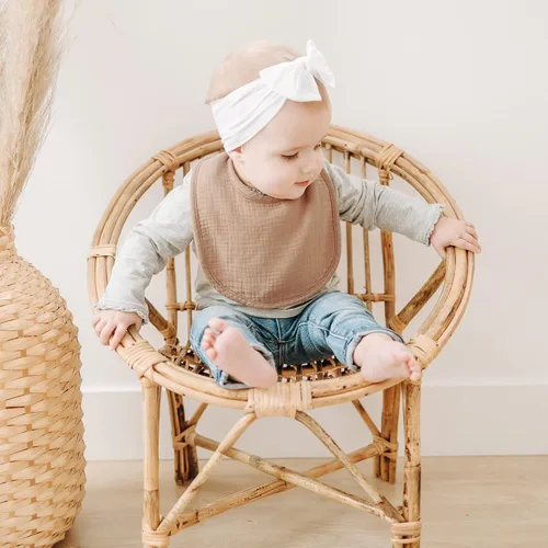 Miniatura 3 de Konssy Baberos de muselina para bebé, paquete de 8 unidades, bandana de algodón, unisex, para niños y niñas, juego suave y absorbente para dentición